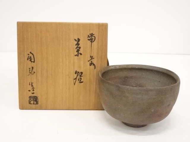 JAPANESE TEA CEREMONY BIZEN WARE TEA BOWL / CHAWAN